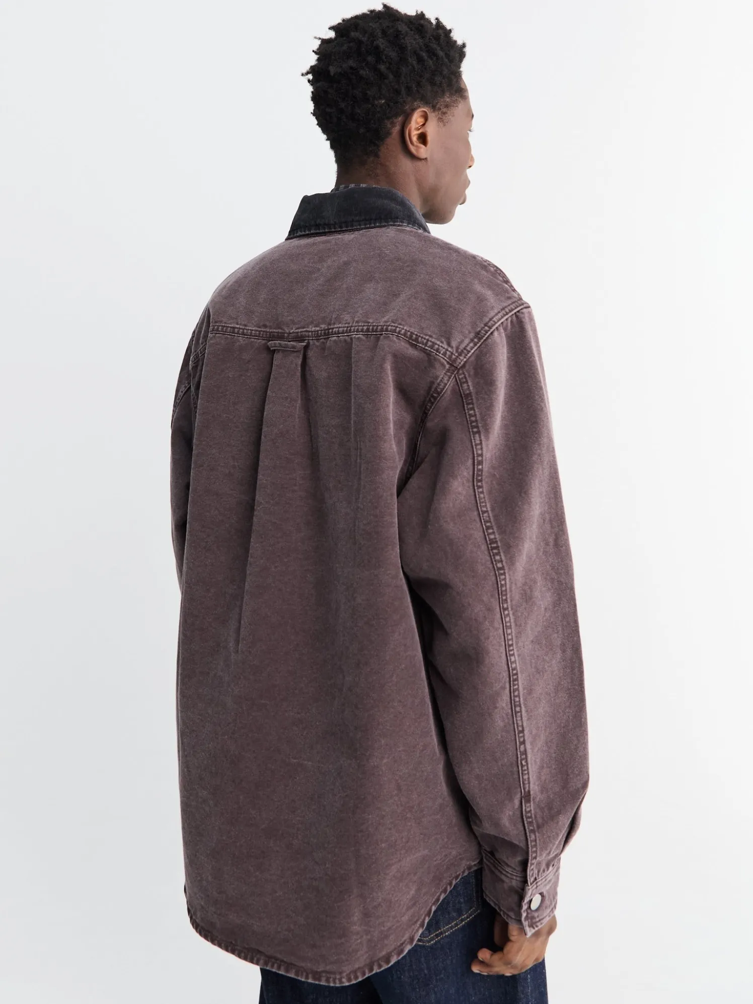 Mitch Canvas Shirt Jacket i Palisander og Sort