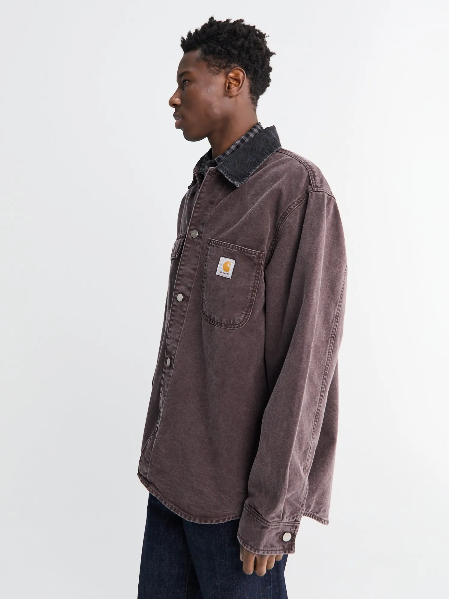 Mitch Canvas Shirt Jacket i Palisander og Sort