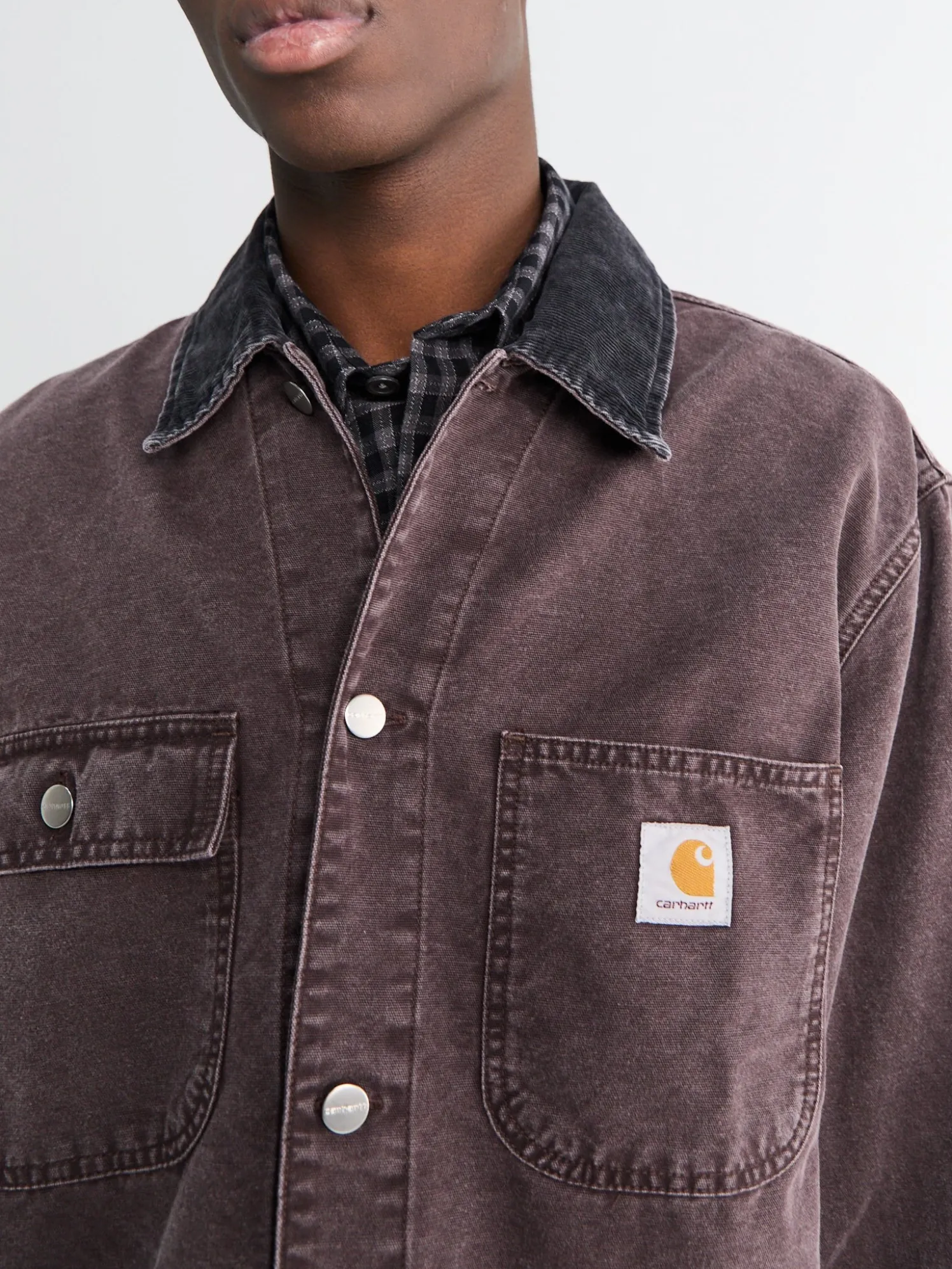 Mitch Canvas Shirt Jacket i Palisander og Sort