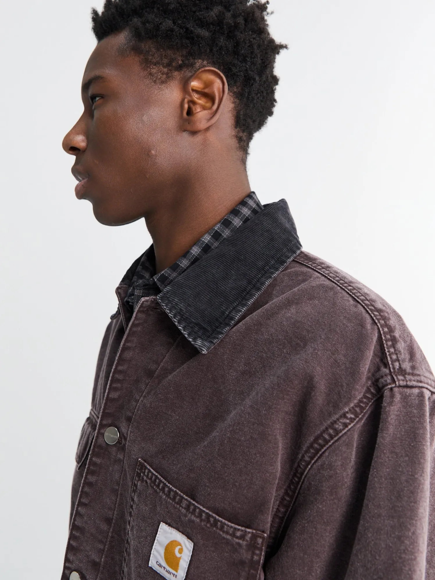 Mitch Canvas Shirt Jacket i Palisander og Sort