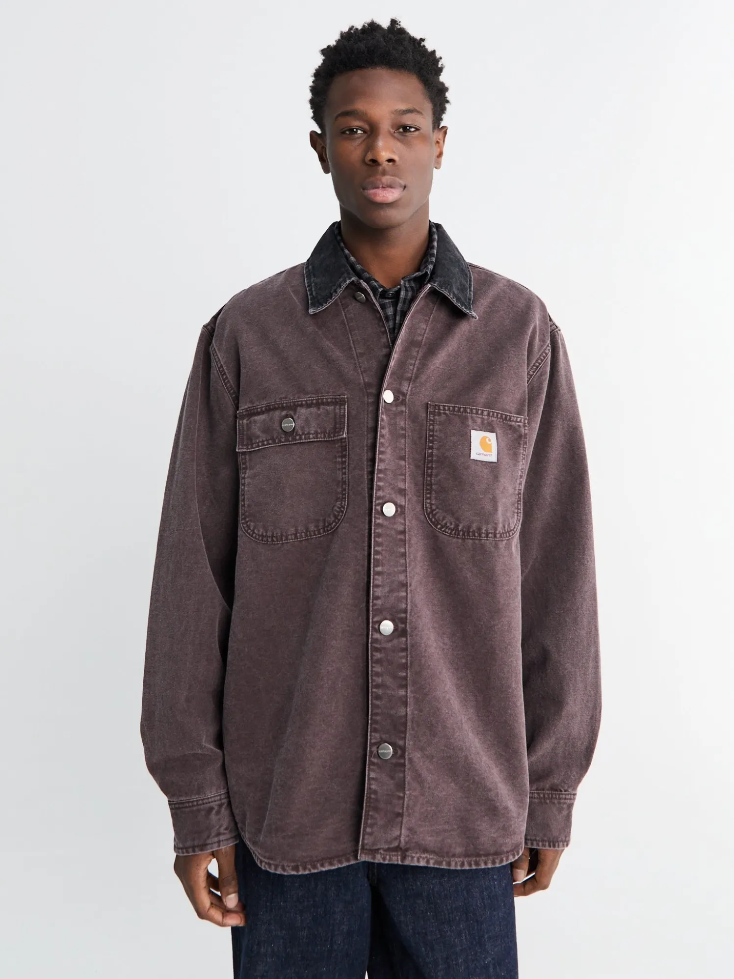 Mitch Canvas Shirt Jacket i Palisander og Sort