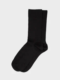 Mrs Merino Fine Ribbed Strømper i Sort