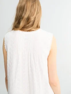 Needlework Babydoll Kjole i Hvid
