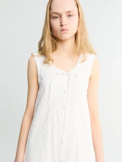 Needlework Babydoll Kjole i Hvid