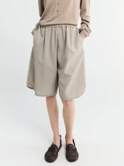 Nelis Suiting Bermuda Shorts i Beige Melange