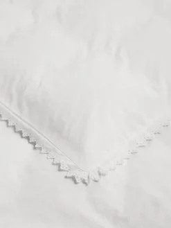 Percale, Broderie Anglaise, Dobbelt Dynebetræk i Brækket Hvid/Anaïs
