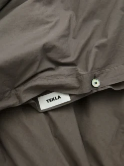 Percale Duvet Cover in Dark Taupe