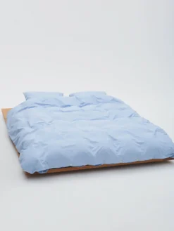 Percale Duvet Cover in Morning Blue