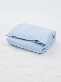 Percale Duvet Cover in Morning Blue