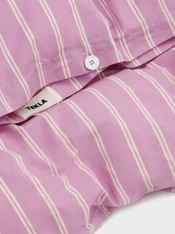 Percale Dynebetræk i Mallow Pink Stripes