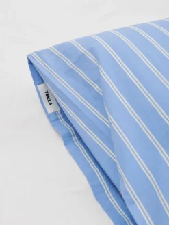Percale Pillow Sham in Island Blue Stripes