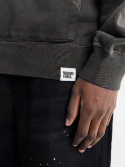 Pigmentfarvet Sweat Hoodie i Sort