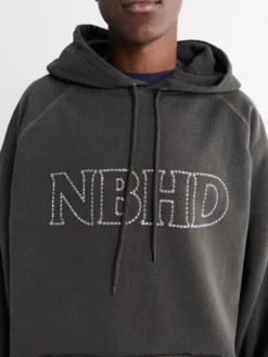 Pigmentfarvet Sweat Hoodie i Sort