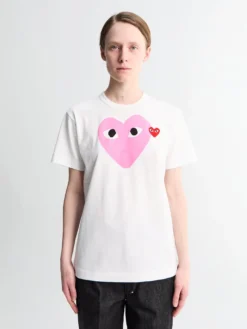 Pink Emblem T-Shirt i Hvid