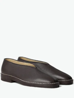 Piped Crepe Slippers i Mørkebrun