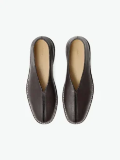 Piped Crepe Slippers i Mørkebrun