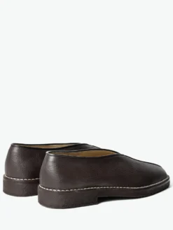 Piped Crepe Slippers i Mørkebrun