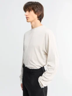 Polar Jersey Roundneck i Talc Jersey uld
