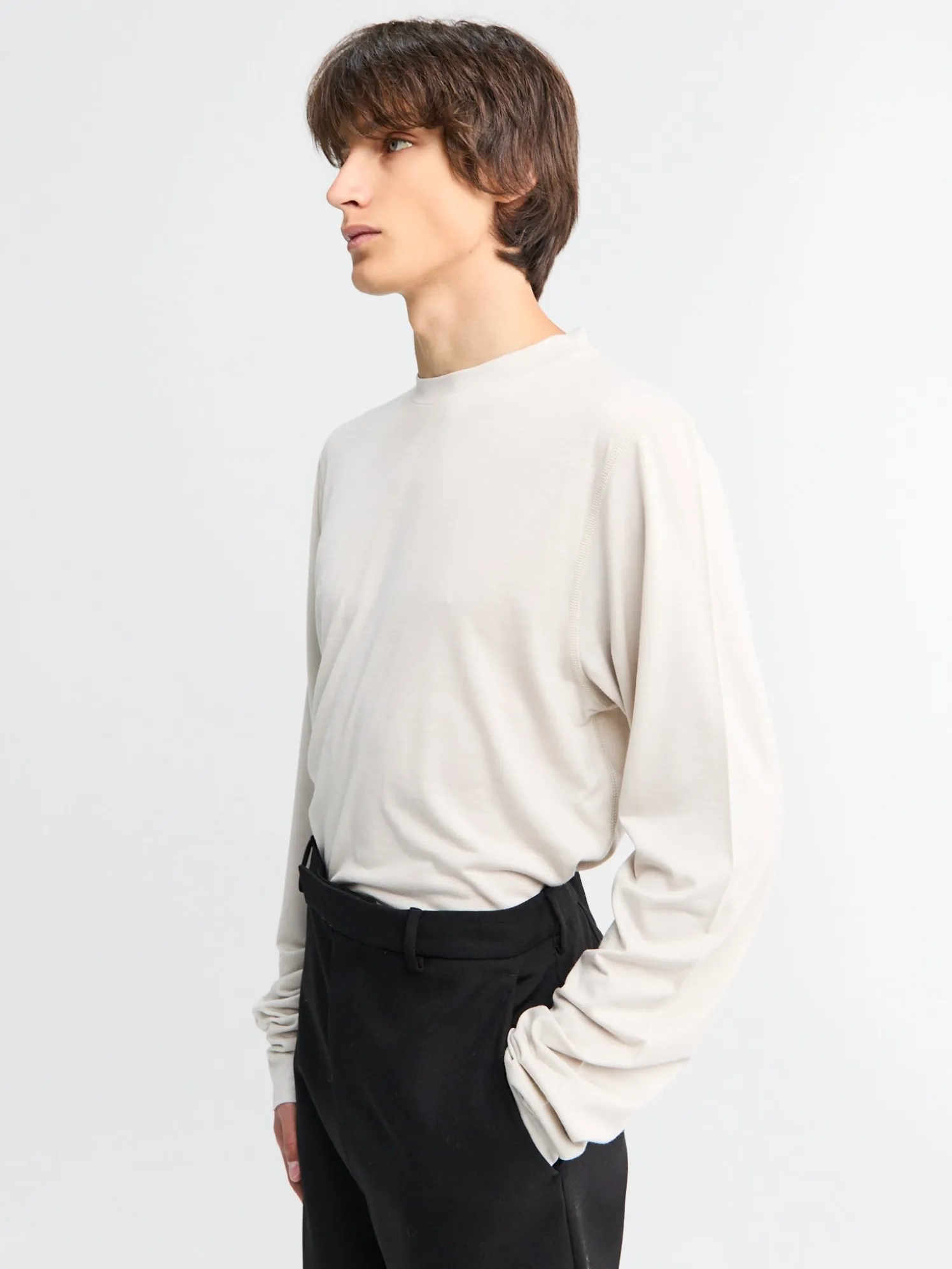Polar Jersey Roundneck i Talc Jersey uld