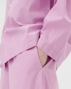 Poplin Pyjamas Bukser i Purple Pink