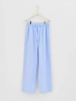 Poplin Pyjamas Bukser i Shirt Blue