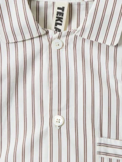 Poplin Pyjamas Kortærmet Skjorte i Hopper Stripes