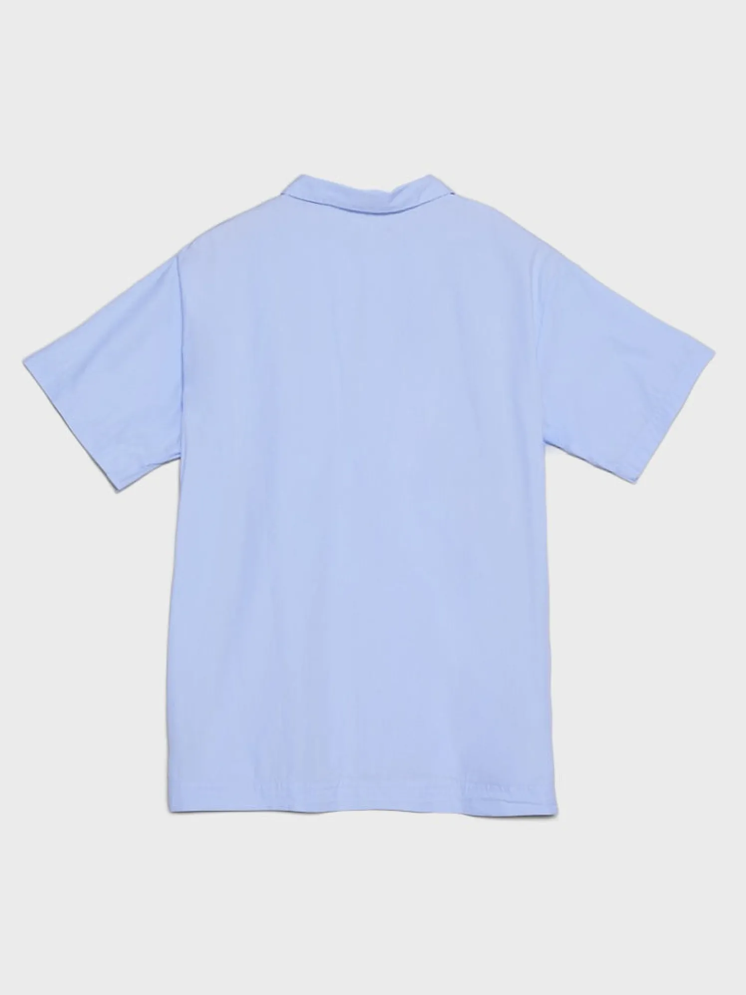 Poplin Pyjamas Kortærmet Skjorte i Shirt Blue