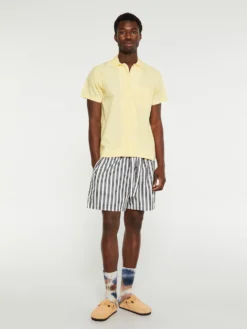 Poplin Pyjamas Kortærmet Skjorte i Lemonade