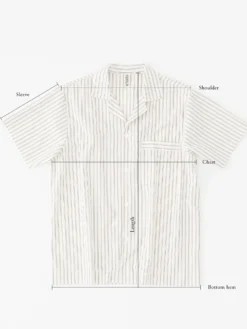 Poplin Pyjamas Kortærmet Skjorte i Lemonade