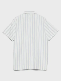 Poplin Pyjamas Kortærmet Skjorte i Needle Stripes