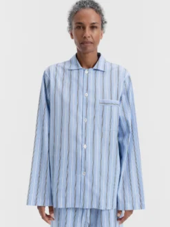Poplin Pyjamas Long Shirt i Stave Stripes