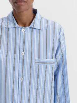 Poplin Pyjamas Long Shirt i Stave Stripes