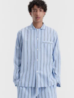 Poplin Pyjamas Long Shirt i Stave Stripes