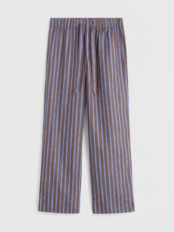 Poplin Pyjamas Pants in Chestnut Stripes