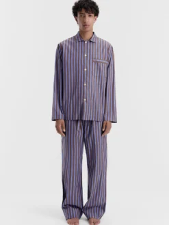 Poplin Pyjamas Pants in Chestnut Stripes