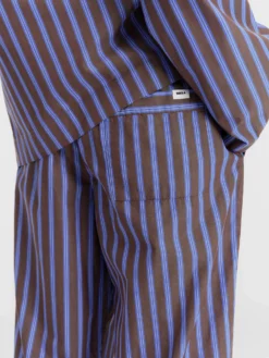 Poplin Pyjamas Pants in Chestnut Stripes