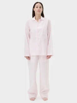 Poplin Pyjamas Skjorte i Hatty Stripes