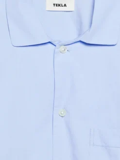 Poplin Pyjamas Skjorte i Shirt Blue