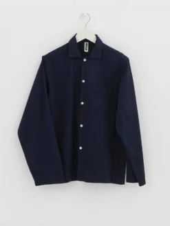 Poplin Pyjamas Skjorte i True Navy