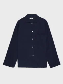 Poplin Pyjamas Skjorte i True Navy