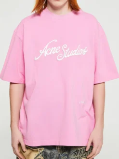 Relaxed Fit Logo T-Shirt i Bubble Pink