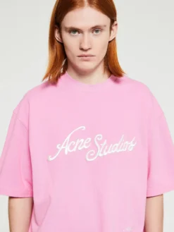 Relaxed Fit Logo T-Shirt i Bubble Pink