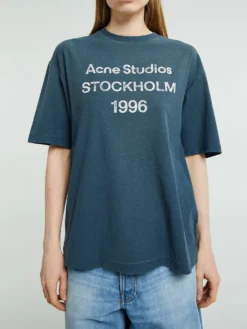 Relaxed Fit Logo T-shirt i Deep Blue