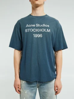 Relaxed Fit Logo T-shirt i Deep Blue