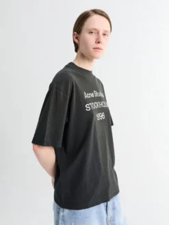 Relaxed Fit Logo T-shirt i Faded Black