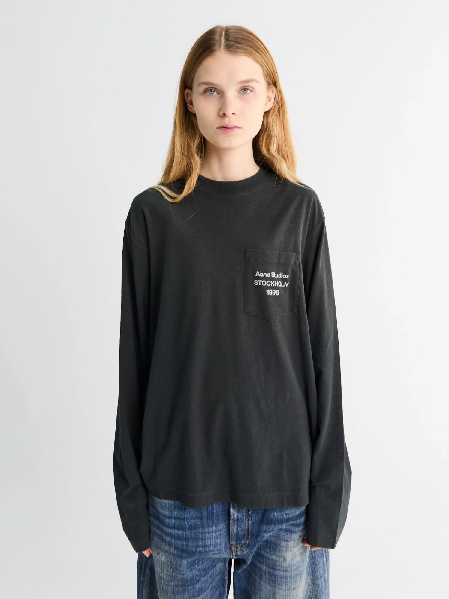 Relaxed Fit Logo T-Shirt i Faded Black