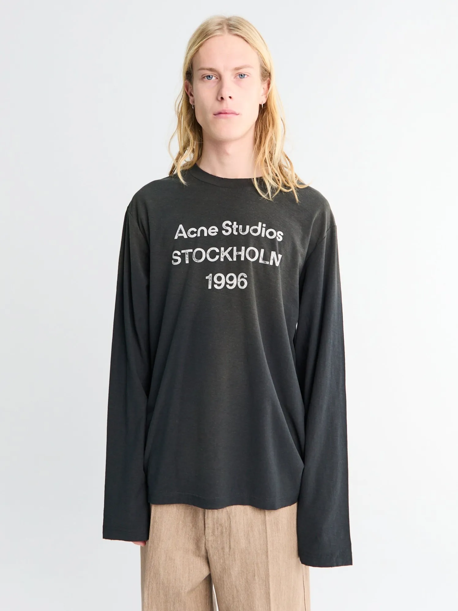 Relaxed Fit Logo T-Shirt i Faded Black