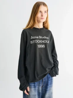 Relaxed Fit Logo T-Shirt i Faded Black