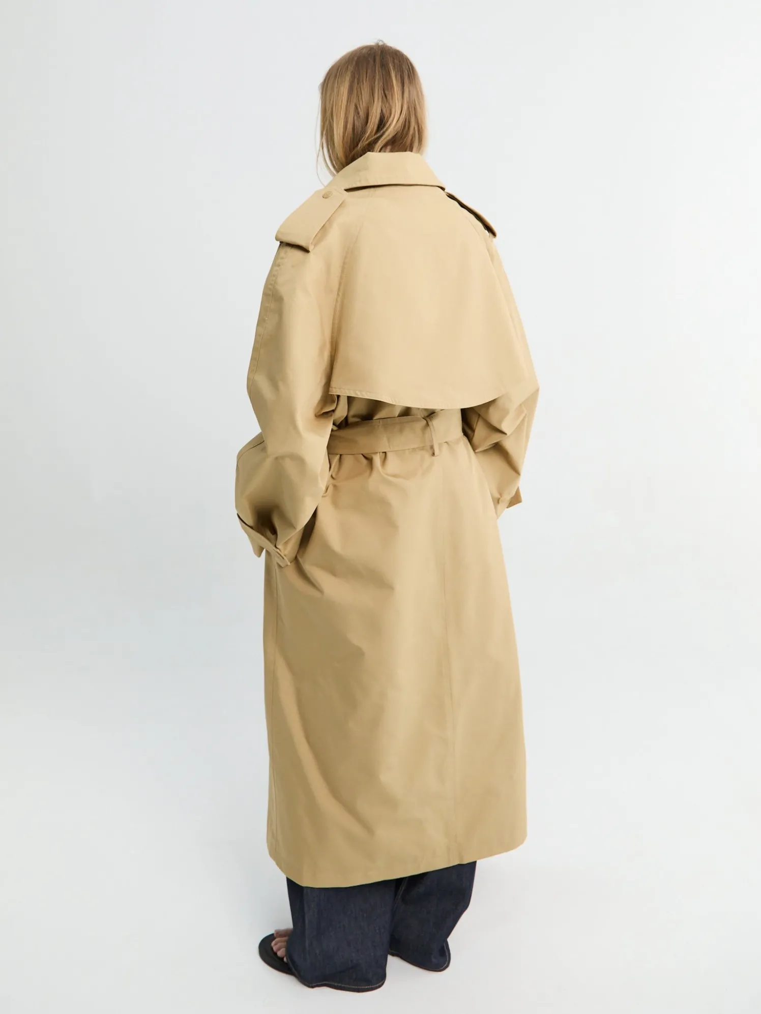Riva Cotton Trench Coat i Camel