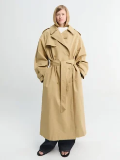 Riva Cotton Trench Coat i Camel